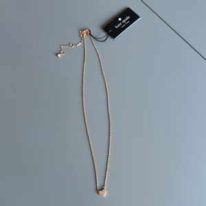 NWT Kate Spade Necklace Pave Heart Mini in rose gold